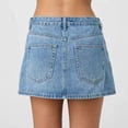 thumbnail image 5 of HVOBTTY Summer Women's A line Mini Skirt Classic Denim Low Waist Basic Slim for Casual Daily Wear, 5 of 5