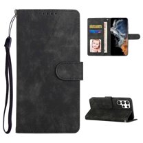 For Samsung Galaxy S22 Ultra 5G Phone 6.8" Case 2022 Wallet Case,PU Leather Kickstand Shockproof Scratch Resistant Folio Flip Cover with Cards Holder Wallet Case For Samsung Galaxy S22 Ultra,Black