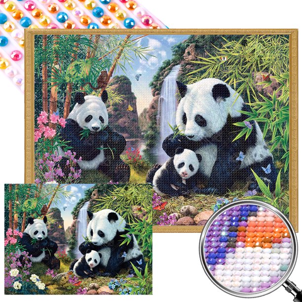 ZQA3895-AB Diamante AB parcial Diamante Panda Valley Serie Animal Diamante Resina 40 * 30 CM Tamaño del lienzo 45 * 35 cm