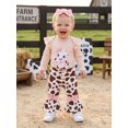 thumbnail image 6 of RUINIXCW Baby Girls Western Outfits Cow Embroidery Romper  Flared Pants Headband, 6 of 8