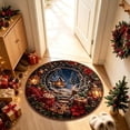 thumbnail image 6 of 3D Illusion Christmas Doormat – 23.62in Round Non-Slip Polyester Mat, Absorbent & Easy Clean, for Front Door Kitchen Bathroom Holiday Decor, 6 of 6