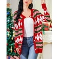 thumbnail image 3 of Ugly Christmas Sweaters for Women Christmas Cardigans Funny Xmas Open Front Button Down Diamond Coats Outwear, 3 of 8
