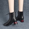 thumbnail image 6 of Fesfesfes Women's Chunky Low Heel Ankle Boots Classic Cusp Toe Side Zipper Booties Ankle Boots 7(39), 6 of 8