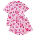 thumbnail image 4 of WCJM Pajama Sets for Women 2 Piece Women's Button Thin Soft Short Sleeve Shorts Set Two-Piece Set Women's Shorts Suit, 4 of 6