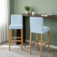 thumbnail image 2 of Sky Blue Thin Lines Bar Stool Covers - Stretch Dining Chair Covers Set of 4, Modern Striped Minimalist Bar Chair Cover Removable Counter Stool Pub Chairs Slipcovers Protectors for Kitchen/Cafe, 2 of 9