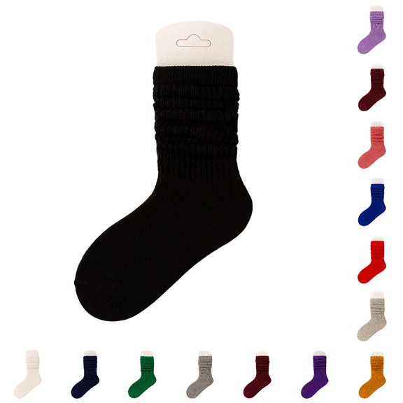JCCXIN Toddler Baby Boys Girls Crew Socks Cotton Athletic Socks Soft Breathable Outdoor Sports Socks Solid Color Home Everyday Wear,Black,9-12 years