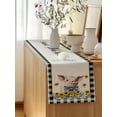 thumbnail image 5 of Table Runner 120 Inches Long for Kitchen Dining, Pig Sunflowers Dresser Scarf Farmhouse, Dining Table Decorations for Wedding/Parties, Yellow Floral Black White Checkered Rustic 13 x 120 In, 5 of 8