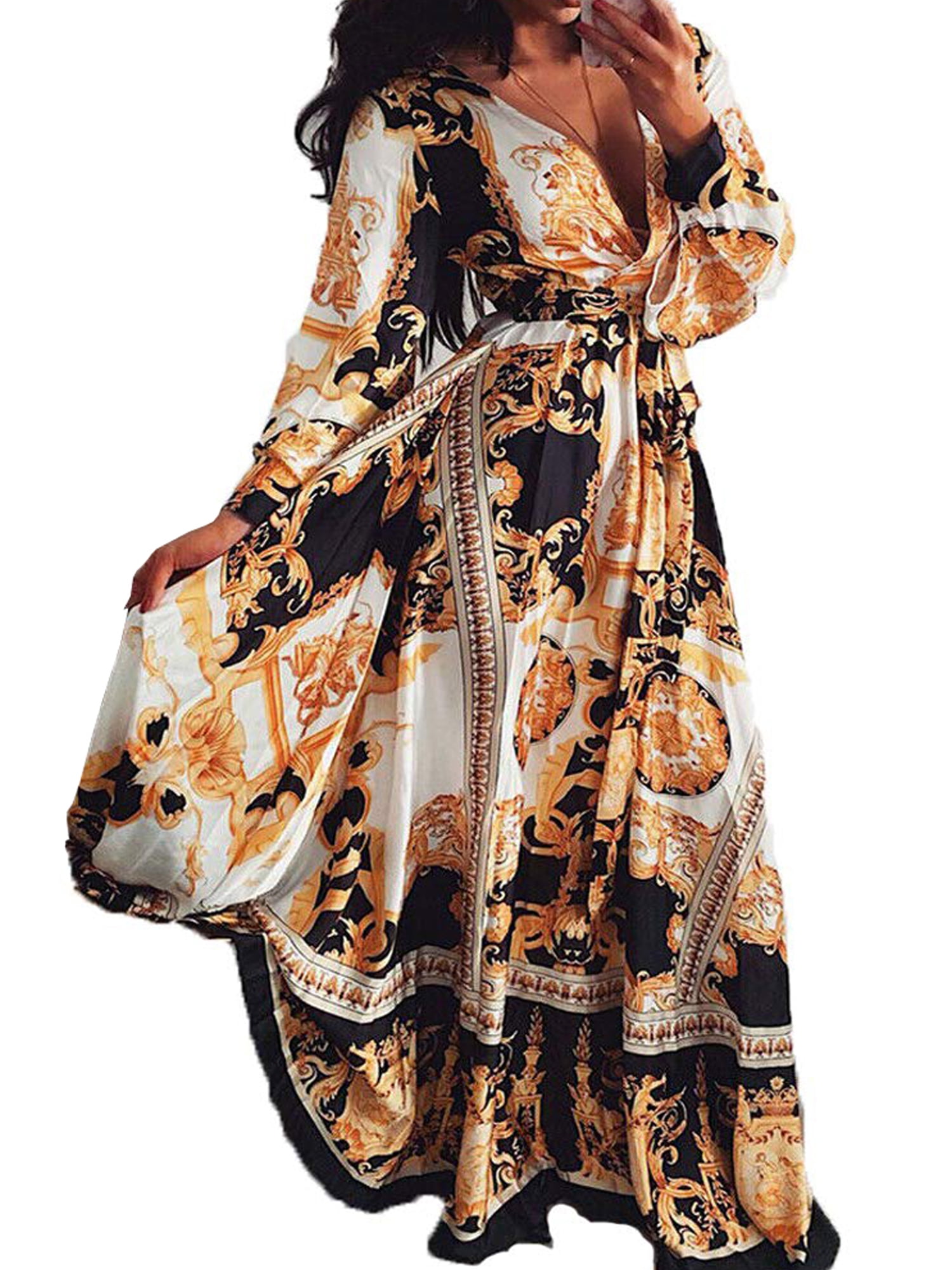 long sleeve maxi dress walmart