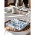 thumbnail image 6 of Blue Green Spring Floral Cloth Napkins Set of 4 Reusable Dinner Napkins, Watercolor Blooming Botanical Summer Cocktail Napkin Washable Table Napkins for Wedding/Holiday Party/Baby Shower 20"x20", 6 of 7