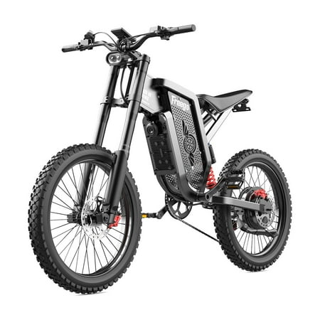 Freego X2 Off Road Dirt Electric Mountain Bike, Electric Dirt Bike for Adult 6000W Motor 60V/30Ah Removable Battery, 28Mph/56Mile, 19" x2" Tire Full Suspension,Full Hydraulic Brake