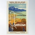 thumbnail image 2 of Vintage New Zealand Queenstown Travel Poster Wall Art, Modern Wall Decor For Living Room Bedroom, 16x24 UNFRAMED, 2 of 3