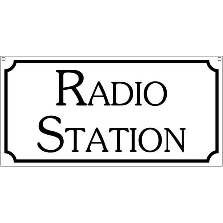 Radio Station- 6x12 Aluminum Retro Music TV Movie Film props sign ...