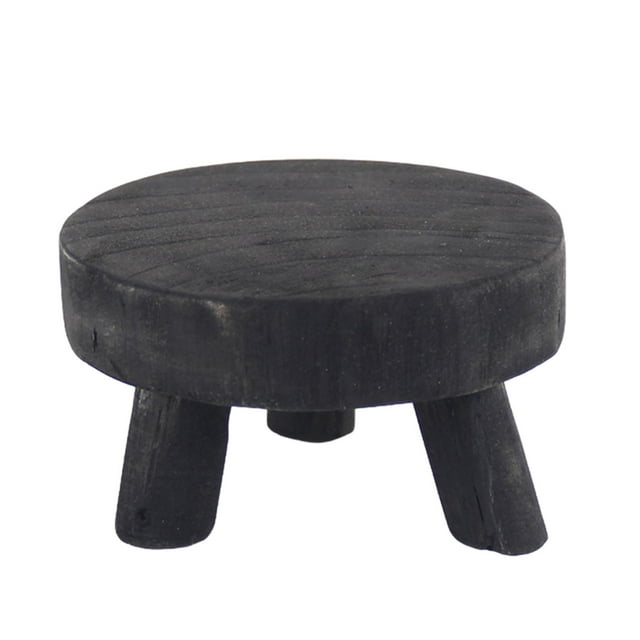 Soporte para plantas, taburete para plantas, redondo, para jardín, soporte para macetas, soporte para macetas para Negro S
