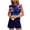 E#Blue, variant on Summer Sets for Women Printed Floral Two Piece Matching Vacation Sets Pleated Front Cap Sleeve Tops and Drawstring Waist Shorts