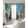 thumbnail image 2 of Coastal Christmas Black Out Curtains 84 Inch Long for Living Room, Beach Xmas Tree Reindeer Holiday Blackout Curtain Shade Thermal Insulated Window Curtains Grommet Drapes 42"x84" 2 Panels, 2 of 8