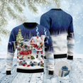thumbnail image 3 of Suéter feo de punto divertido de Navidad de algodón con diseño de Papá Noel para mascotas, suéter informal vintage de invierno estilo Harajuku, jersey retro de manga larga con estampado 3D, 3 of 5
