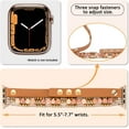 thumbnail image 5 of Leather Strap for Apple Watch Band Ultra 49mm 40mm 38mm 41mm Women Elastic Beaded Bracelet for iWAtch Series 8 7 6 SE 5 4 3 45mm 42 (BR,42 44 45 49mm), 5 of 7