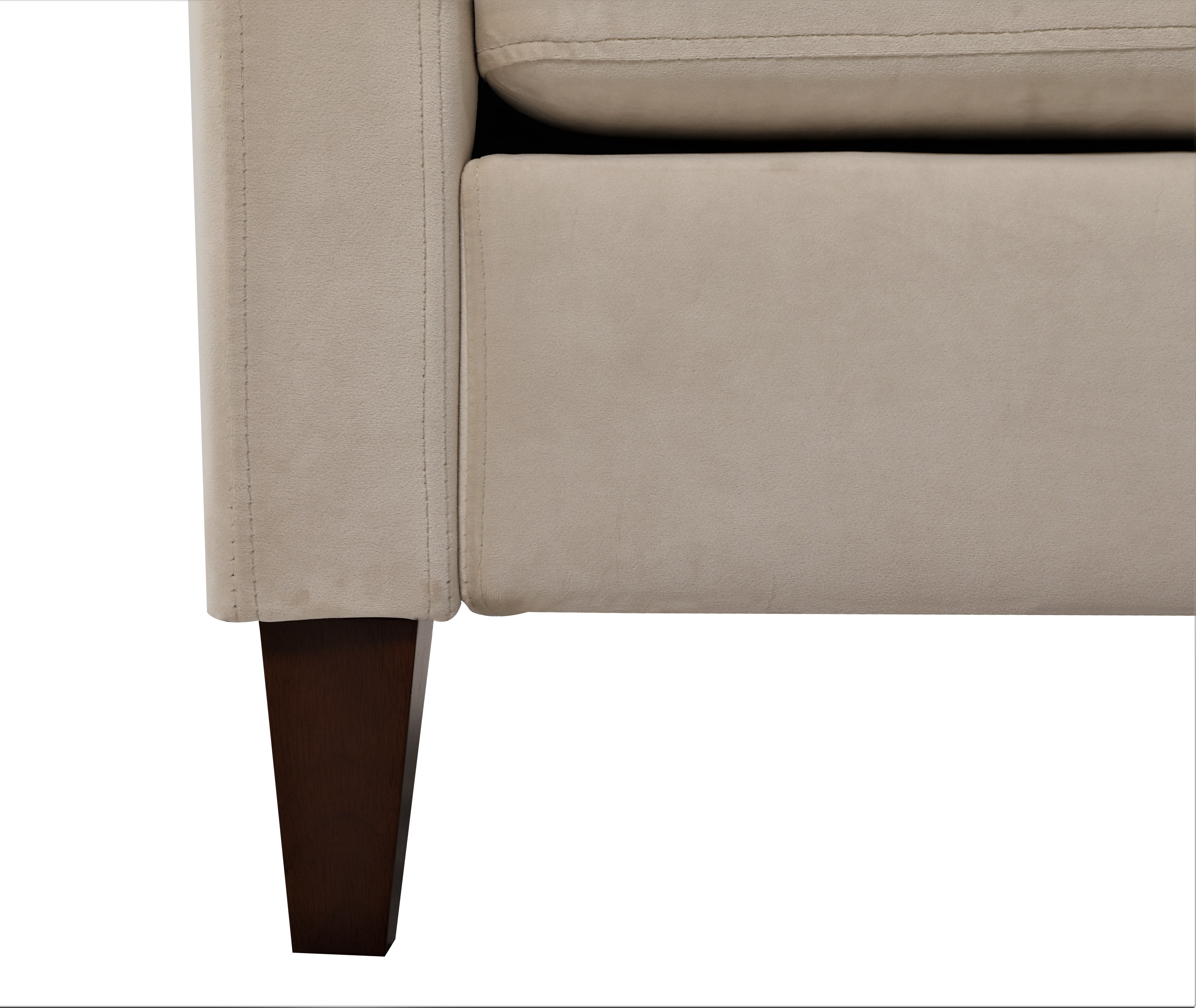 Uspridefurniture Lisette 73.3'' Velvet Square Arm Sofa,Beige