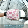 thumbnail image 6 of Qxltty Pink Glitter Hearts Pattern Car Wash Mitt 2pcs Scratch Free Lint-Free Antistatic Microfiber 7.09×10.24in, 6 of 8