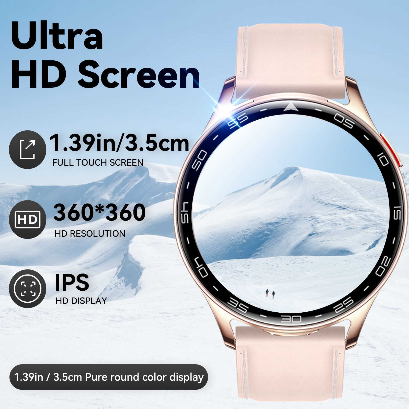 Jelloo Smart Watches for Women, with Earbuds Bluetooth Call 1.39" HD Screen Outdoor Sport Smartwatch, 100+ Sport Modes Fitness Tracker, for iPhone Android