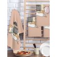 thumbnail image 2 of Pink Brown Cute Cat Kitchen Dish Towels for Drying Dishes Set of 4, Cartoon Funny Heater Cats Waffle Weave Microfiber Hand Tea Bathroom Towels Quick Dry & Absorbent Towel 15.7x23.6, 2 of 7
