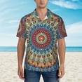 thumbnail image 4 of Disketp Hawaiian Shirts For Men,Round Mandala Print Mens Casual Short Sleeve Button Down Shirts Beach Shirt, 4 of 8