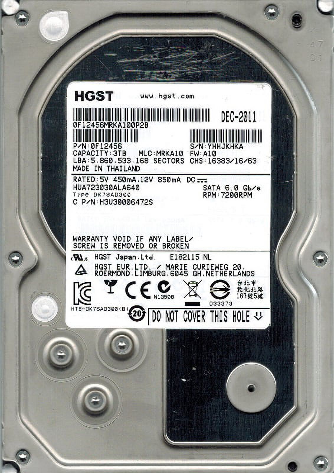 HTS541010A9E680 P/N: 0J26263 MLC: DA6474 HGST 1TB - Walmart.com