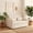 Beige, variant on Striped Velvet Fabric Sofa | 3-IN-1 Convertible Sofa Bed | Compact 2-seater sofa bed | Suitable for apartments, small flats, motorhomes, children's rooms, client reception areas, office rest areas
