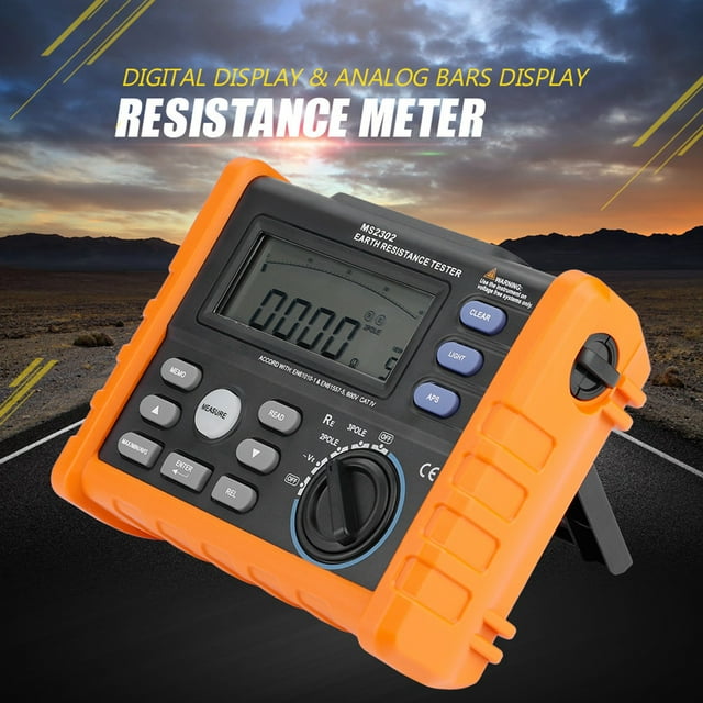 Resistance Meter, Multi Purpose Easy To Read Data Clear Display Earth Resistance Tester For Measuring Maximum