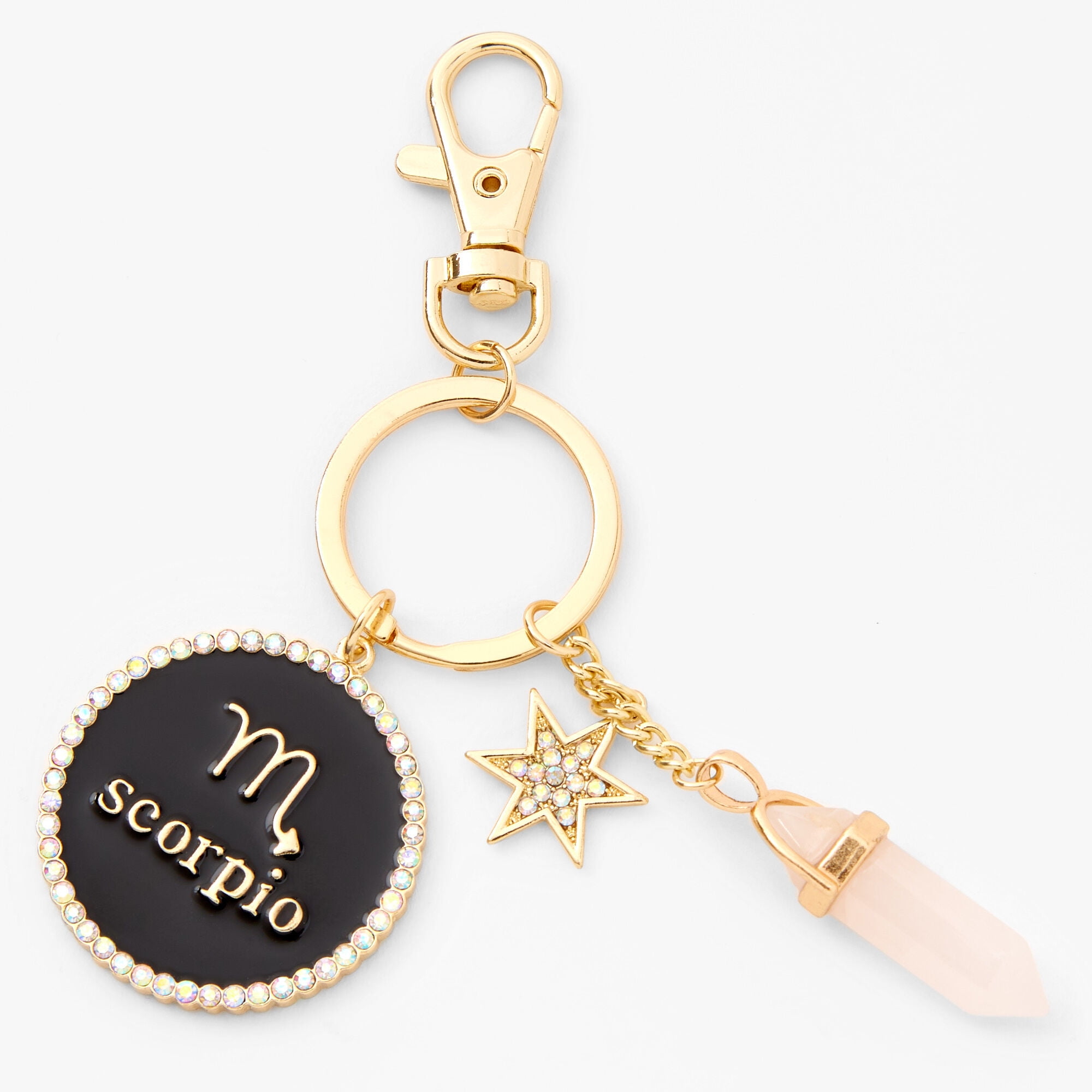 Gold Mystical Gem Zodiac Keychain - Capricorn