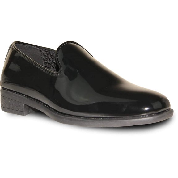 VANGELO Boy VALLO-3KID Dress Shoe Formal Tuxedo for Prom Wedding Black Patent