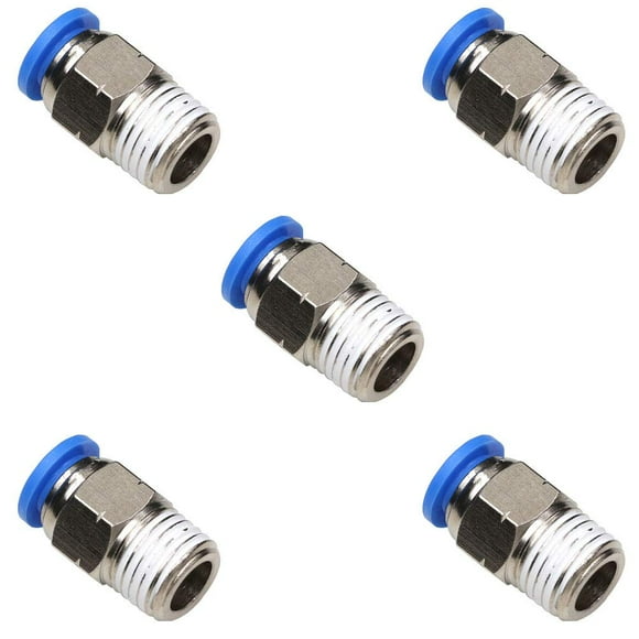 8mm Tubing OD Air Fittings Push to Connect Fittings 1/4 Inch NPT Pneumatic Fitting Push in Connector,CEKER 1/4 NPT Male Air Line Fittings Quick Connect Air Hose Fittings for 3D Printer 5Packs