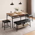 thumbnail image 3 of Ourlova Kitchen Table Set,Dinner Table Set for 4 with Soft Seat,Dining Table and Chairs with Storage Stand,for Small Space, Apartment, Home, Kitchen, 3 of 5