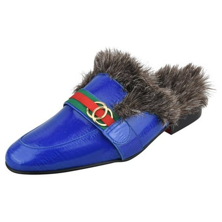 

LIBERTYZENO Mens Premium Slip On Comfortable Faux Fur Loafers Shoes