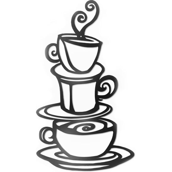 Vivegate Coffee Decorations for Kitchen, 15"X9" Coffee Decor for Coffee Bar Metal Art Wall Decor Coffee Signs Kitchen Decor