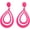 A, variant on 70s 80s Heart Teardrop Acrylic Stud Drop Dangle Retro Earrings for Women Jewelry Geometric Flash Colorful Outfit Glow Party Costume Hollow Stylish