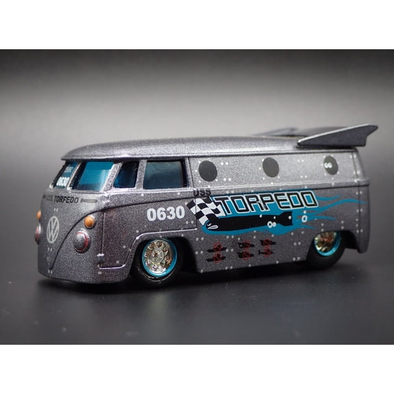 Open Box 1950-1967 VW VOLKSWAGEN DRAG BUS NHRA GRAY 1/64 SCALE DIORAMA DIECAST MODEL CAR