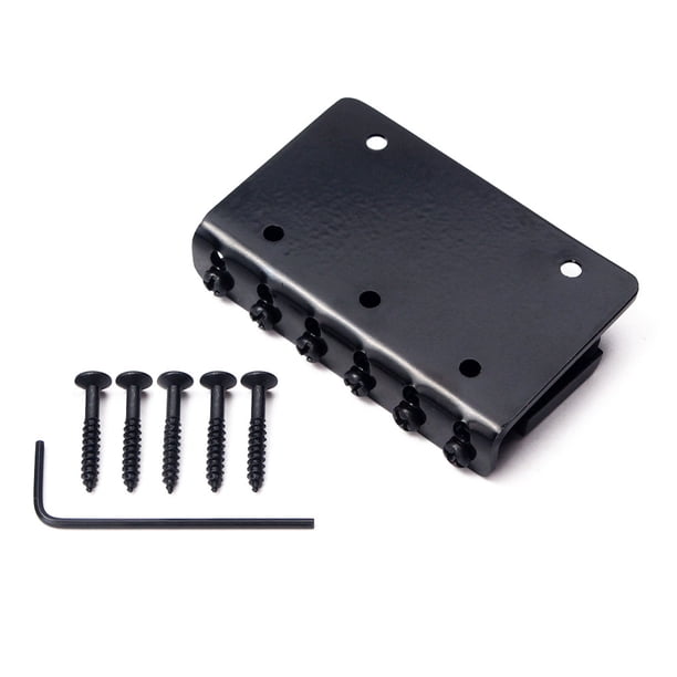Eigraketly Puente fijo de guitarra con tornillos y llave Profesionales Adultos Aprendizaje Pieza de repuesto resistente Sillín negro Tailpiece Electric Accesorios para instrumentos musicales Eigraketly OD026176-00