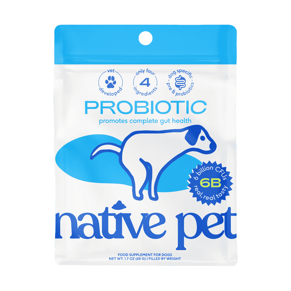 Native Pet Probiotics for Dogs Supplement for Gut Health & Digestive Support, 4.1oz