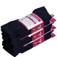 thumbnail image 6 of Falari 6-Pack Women Diabetic Crew Socks Diabetes Edema and Circulatory Loose Fitting Cotton 9-11 (Navy), 6 of 6