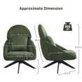 thumbnail image 4 of Furniliving Swivel Accent Chair with Pillow Corduroy Comfy Lounge Chair Lazy Chair for Living Room/Bedroom, Green, 4 of 9