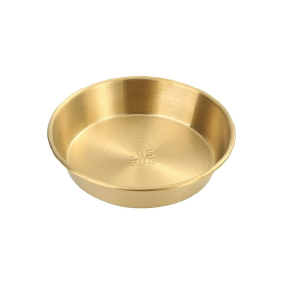 Yuarrent Juego de platos para servir condimentos de acero inoxidable pulido con espejo dorado, vajilla y alambre especiales para comidas Cocina y Comedor 11cm (oro)