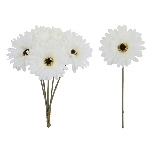 Artificial Gebera Daisies Flowers for Vase, Spring Summer Home Decor Faux Flower Daisy Flowers Wedding Centerpiece, Floral Arrangements Diy Fake Flower Home Decor, 10In (1Pcs) White