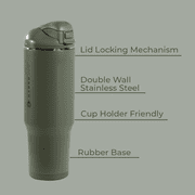 HydroJug Ease2o Insulated Stainless Steel Water Bottle with Straw & Chug Lid, Leak-Resistant, Cup Holder Friendly – 40oz, Courtyard