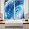 thumbnail image 2 of Ambesonne Constellation Kitchen Curtains, Black Hole Astral, 55"x45", Aqua Blue White, 2 of 3