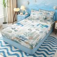 thumbnail image 2 of Erosebridal Turtle Coral Fish Zipper Full Size Comforter Sets with Fitted Sheet and 2 Pillowcases for Girls Boys, Teal Cute Ocean Sealife Zipper Bedding Set, Reversible, 4-Piece, 2 of 7
