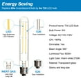 thumbnail image 2 of 4Pack Dimmable E26 LED Bulbs 8W Equal 80 Watt Light Bulbs Warm White 2700K Edison Bulb AC120V Tubular T10 LED Bulb for Rustic Pendant, Chandeliers, Wall sconces, 2 of 7