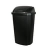 HMS Swing Lid Kitchen Plastic Garbage Can, Black Lid & Base, 13.5 gal