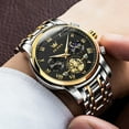 thumbnail image 4 of OLEVS Mens Watches Chronograph Business Dress Quartz Stainless Steel Waterproof Luminous Date Wrist Watch For Men Black Dial, 4 of 11