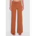 thumbnail image 3 of Women's Brushed Ribbed Knit Fold Over Flare Pants, 3 of 4